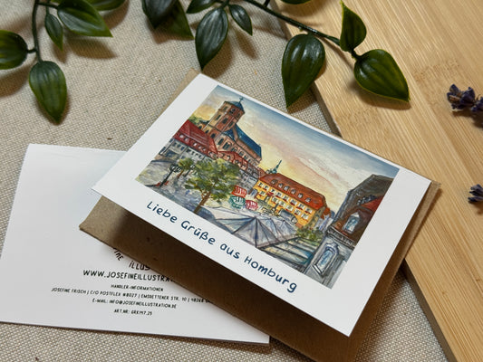 Homburg Marktplatz - Grußkarte