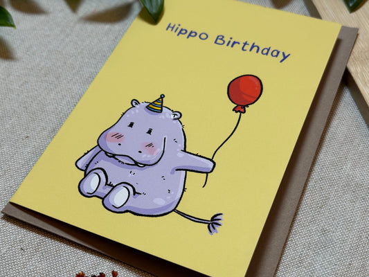 Hippo Birthday - Karte