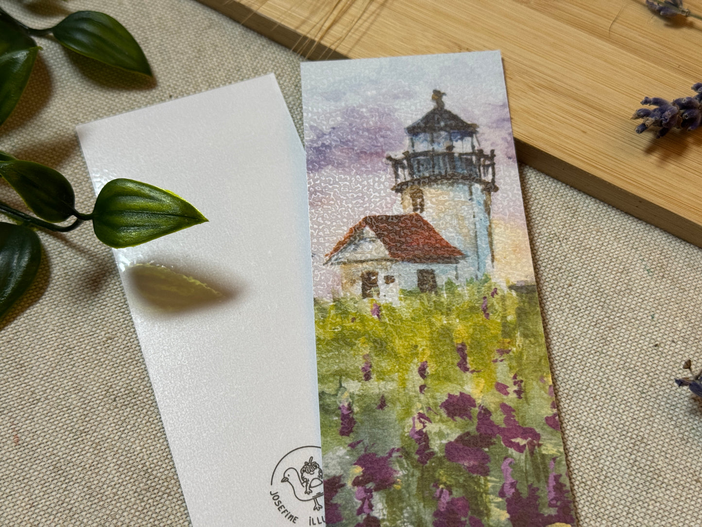 Leuchturm am Meer - Aquarell-Optik Lesezeichen