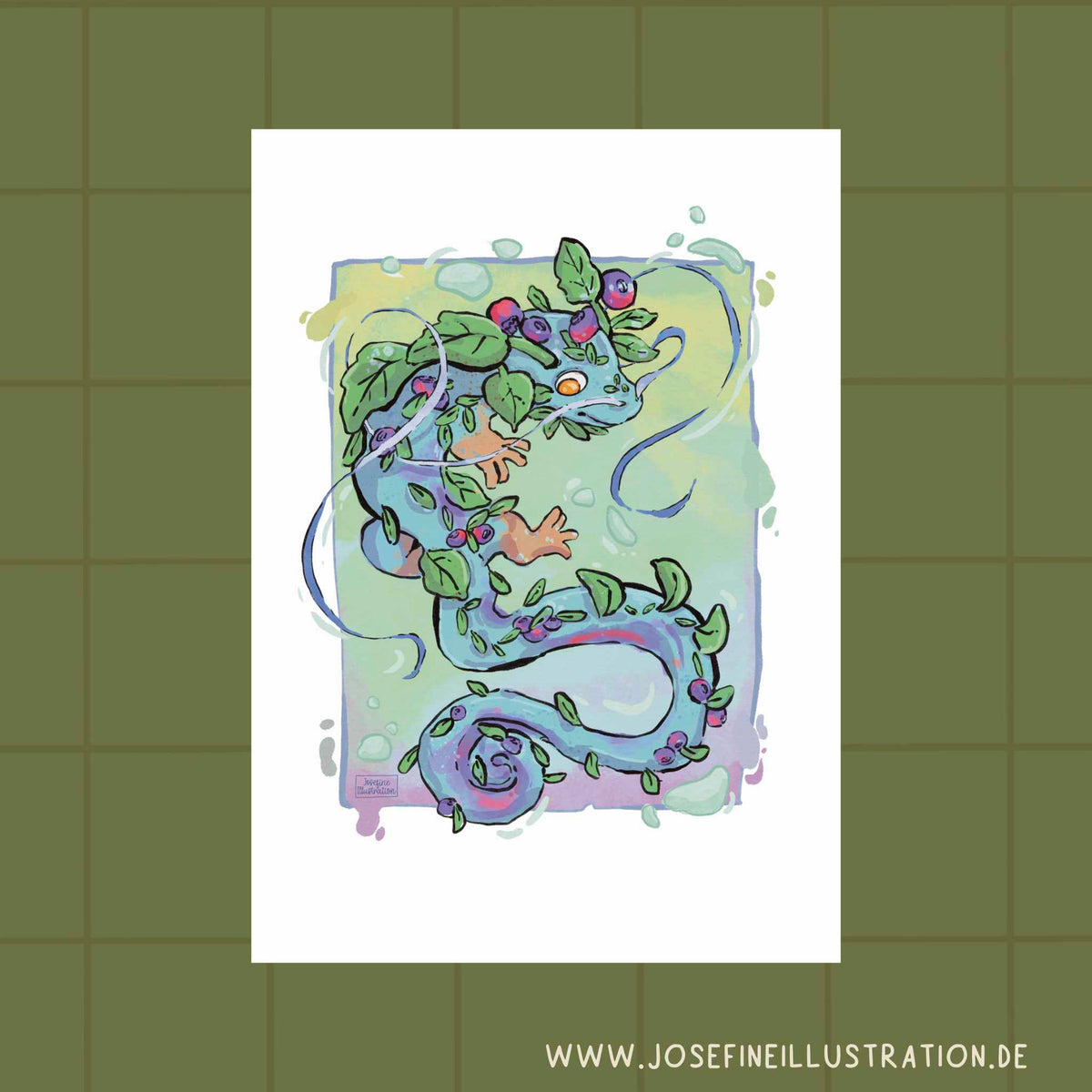 Kunstdruck - Blaubeerdrache