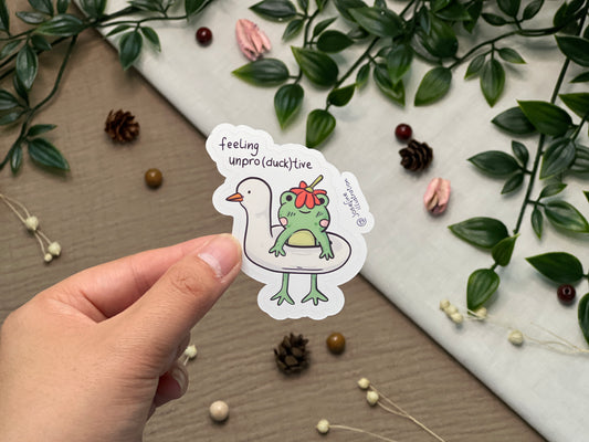 Feeling unpro(duck)tive - Süßer Vinyl Sticker