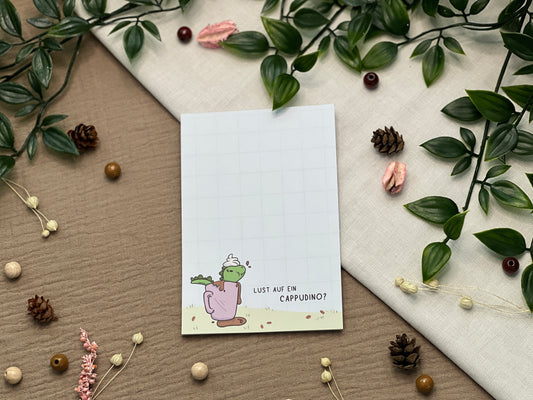 Lust auf ein Cappudino? -  ToDo Liste mit Spruch - Notizblock 50 Seiten
