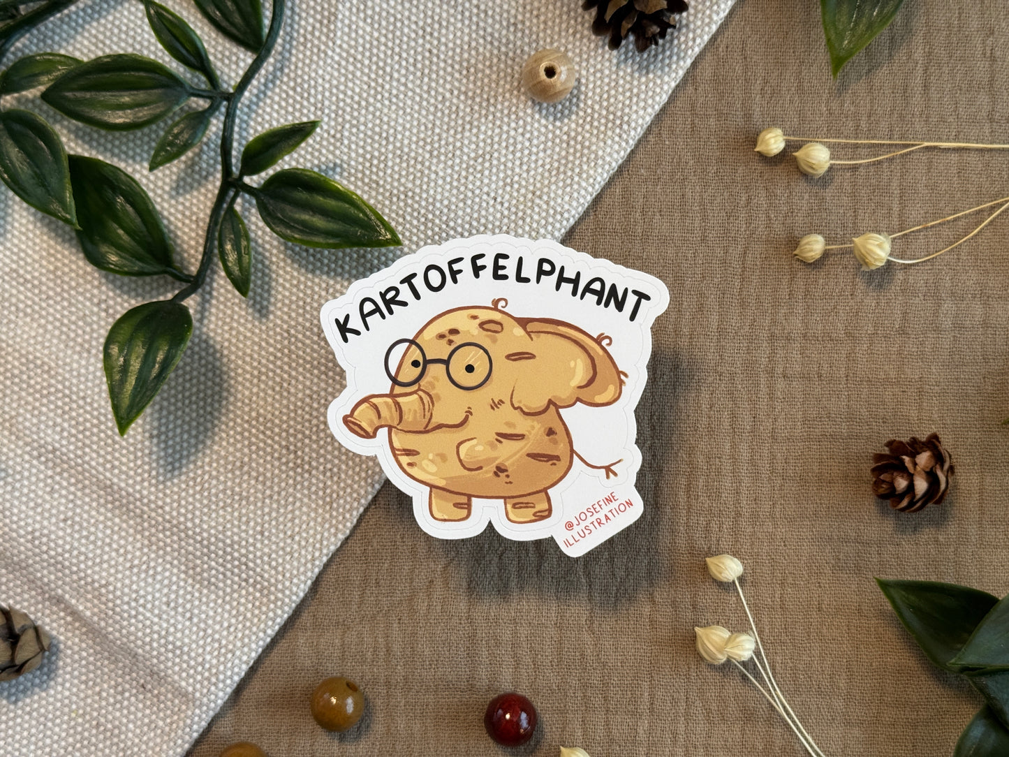 Karl der Kartoffelfant- Süßer Vinyl Sticker