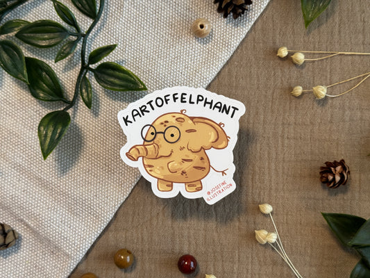 Karl der Kartoffelfant- Süßer Vinyl Sticker