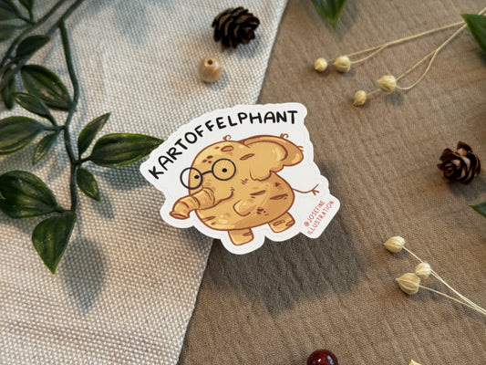 Karl der Kartoffelfant- Süßer Vinyl Sticker