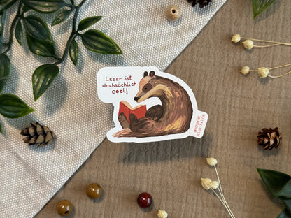 Lesen ist DACHSächlich cool -  Süßer Vinyl Sticker