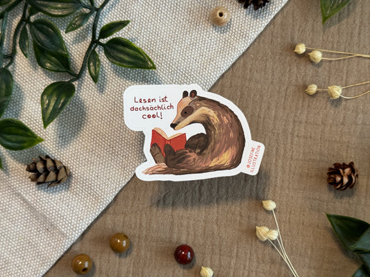 Lesen ist DACHSächlich cool -  Süßer Vinyl Sticker