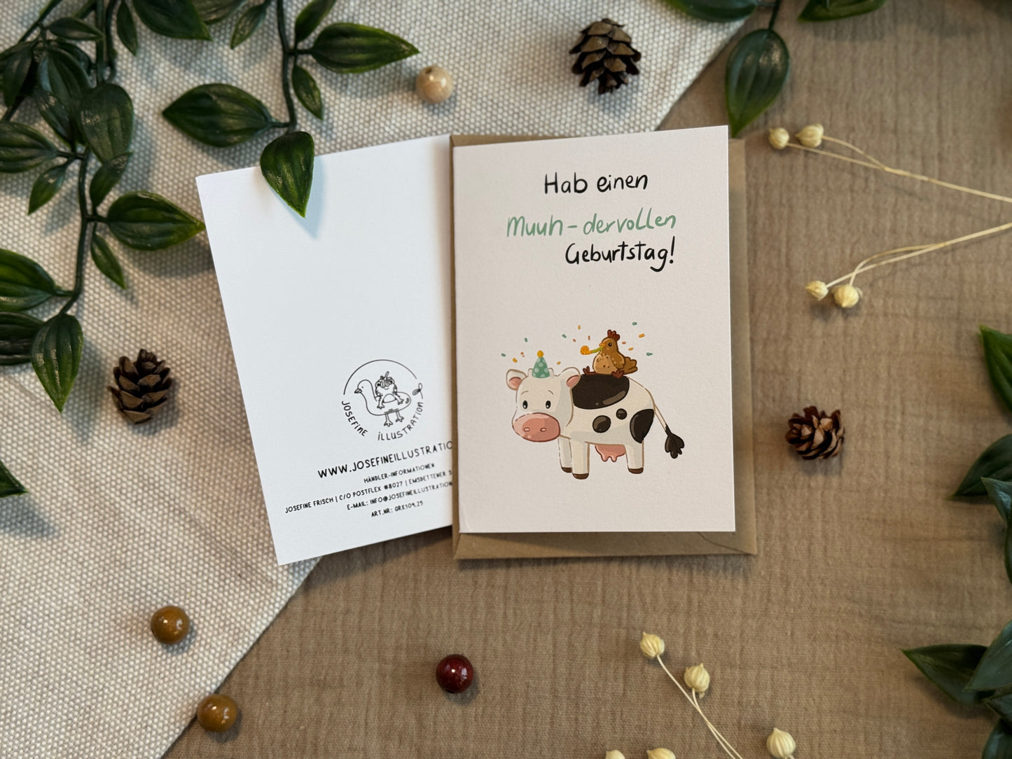 Hab einen Muuuh-dervollen Geburtstag - Süße Weihnachtliche Karte