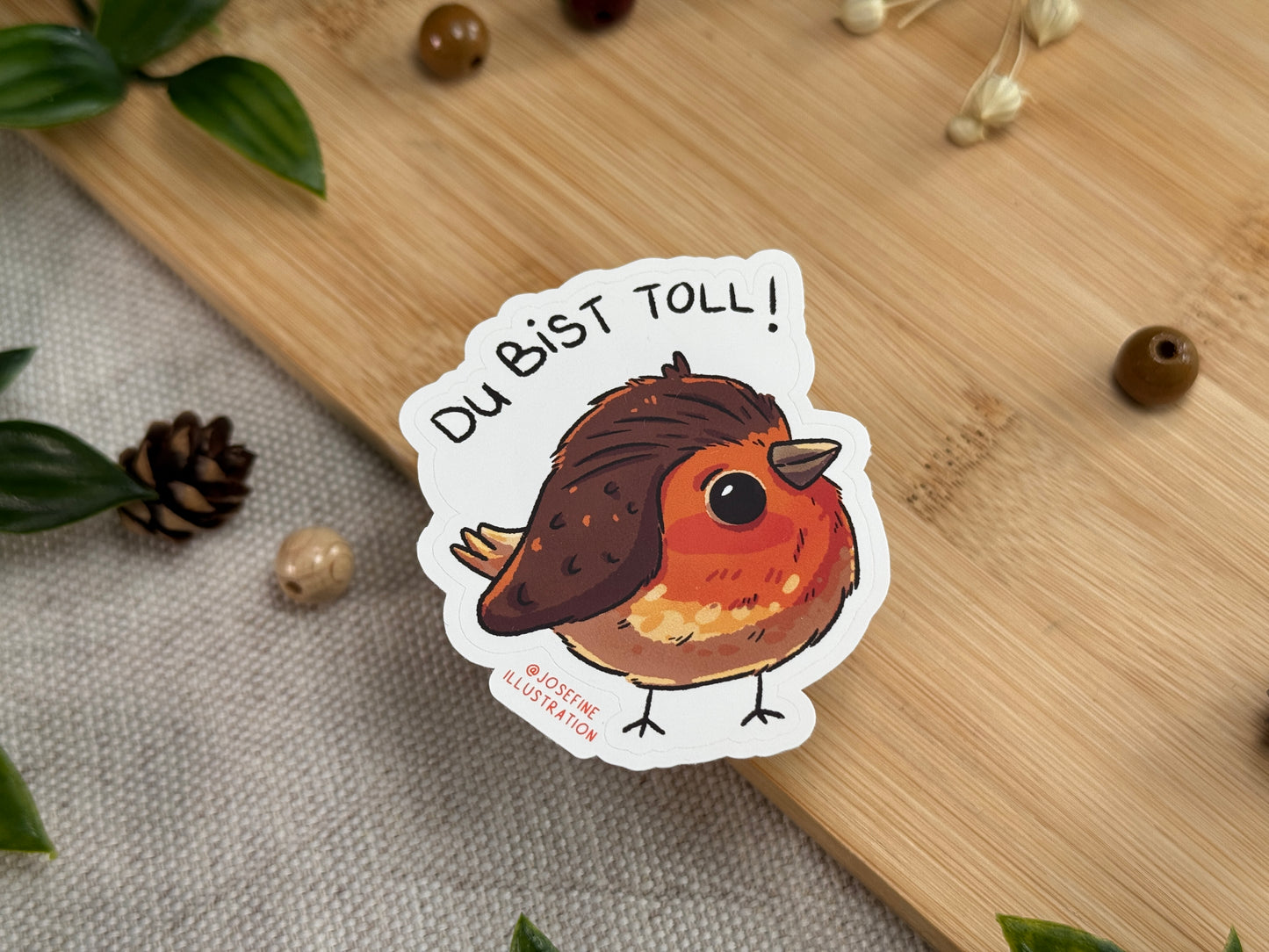 Helga Rotkehlchen  | Du bist toll!  -  Süßer Vinyl Sticker