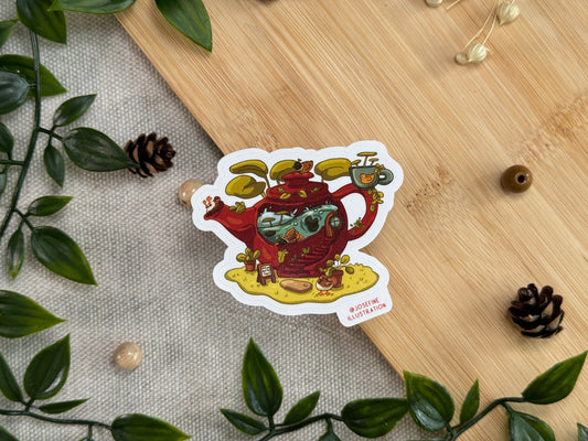ENTlich Zeit für Tee -  Süßer Vinyl Sticker