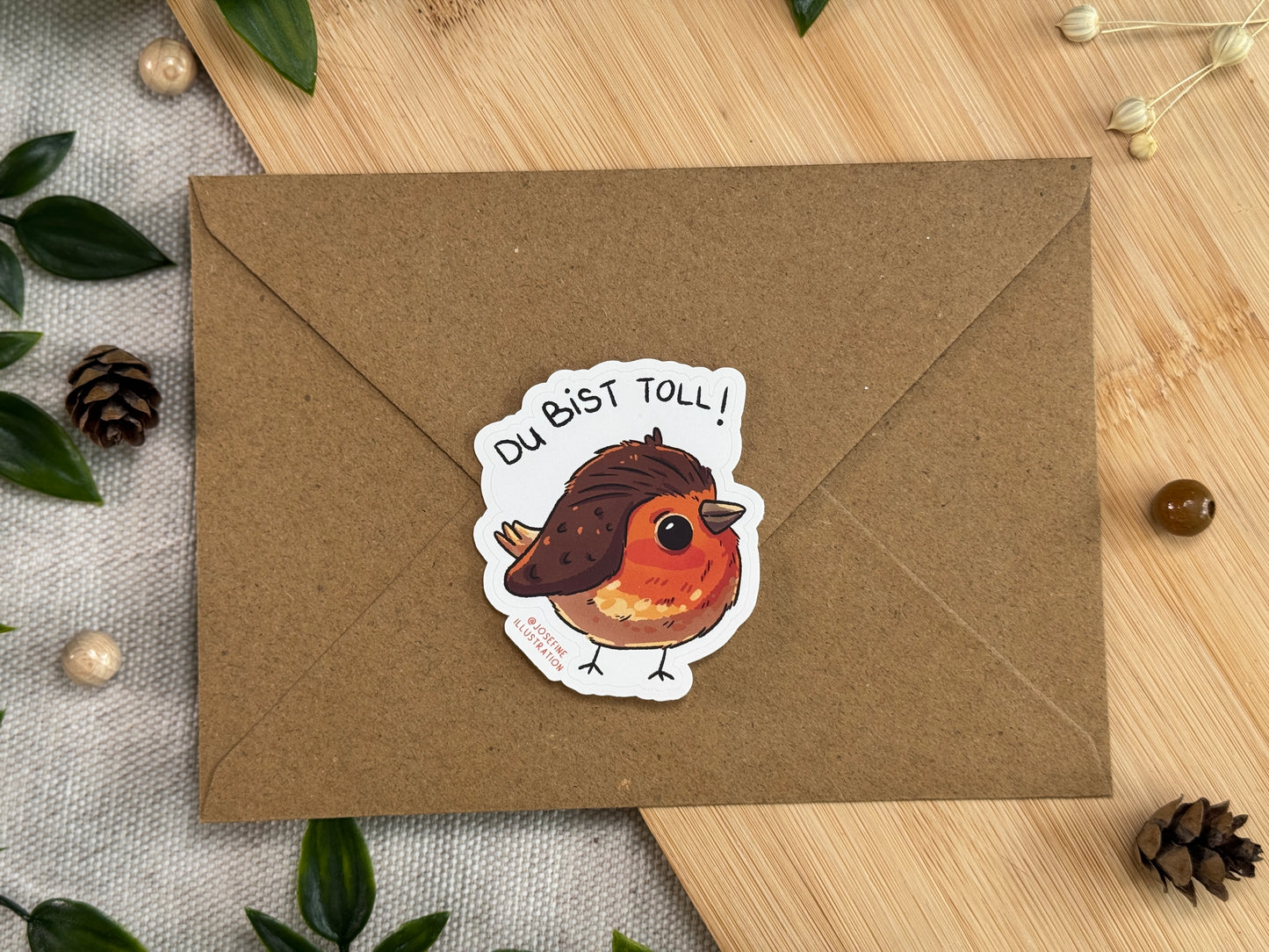 Helga Rotkehlchen  | Du bist toll!  -  Süßer Vinyl Sticker