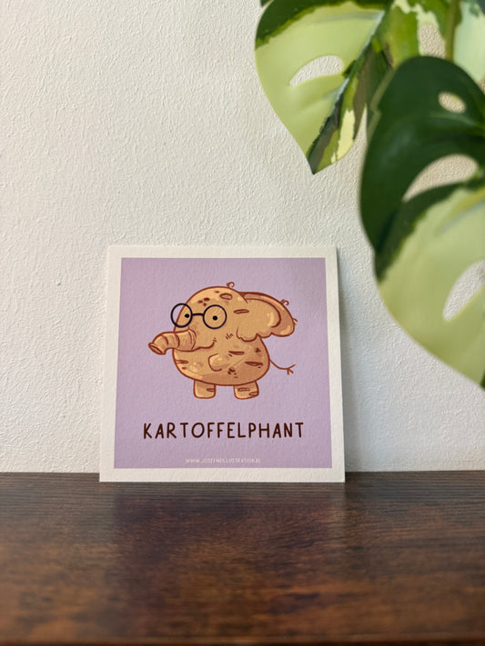Kartoffelphant - Mini Kunstdruck