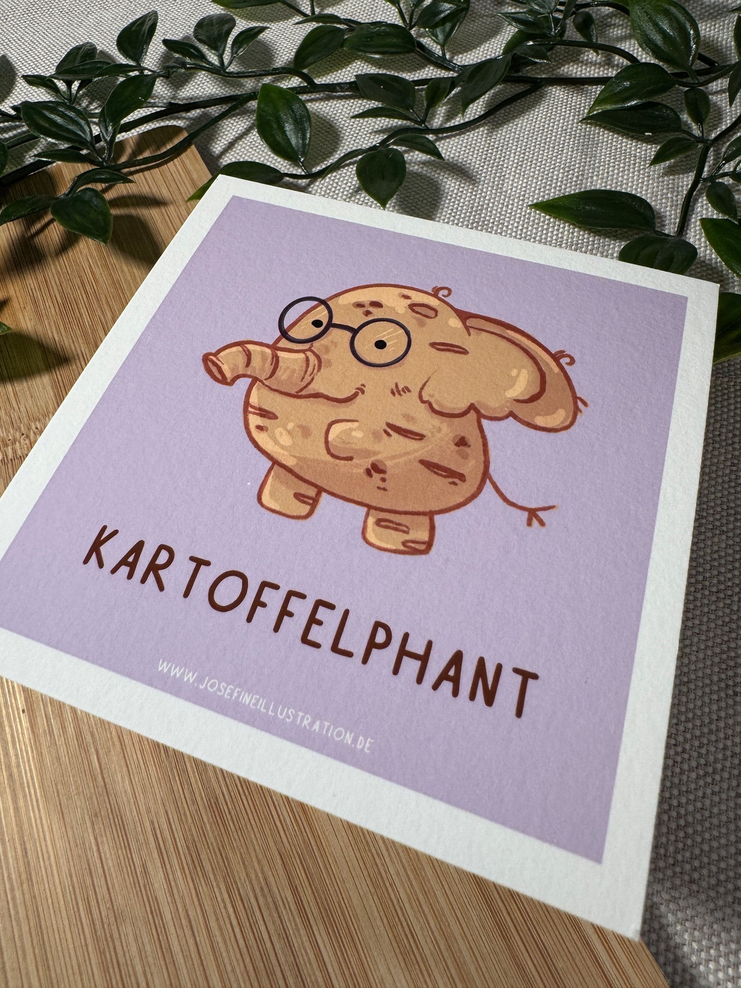 Kartoffelphant - Mini Kunstdruck