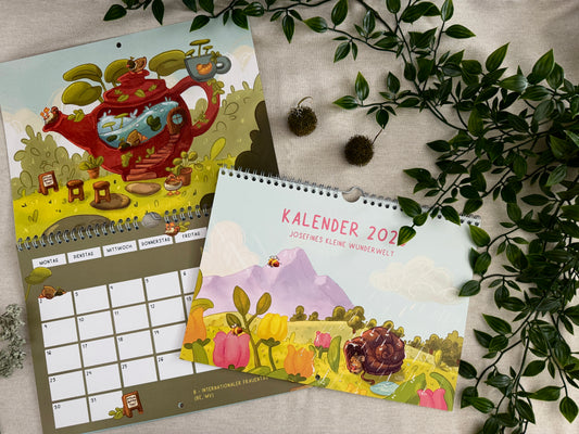 2026 Wandkalender A4 quer - Josefines kleine Wunderwelt