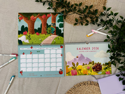 2026 Wandkalender A4 quer - Josefines kleine Wunderwelt