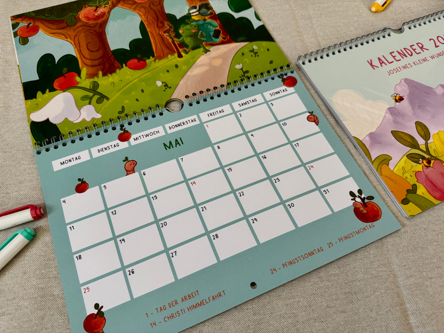 2026 Wandkalender A4 quer - Josefines kleine Wunderwelt