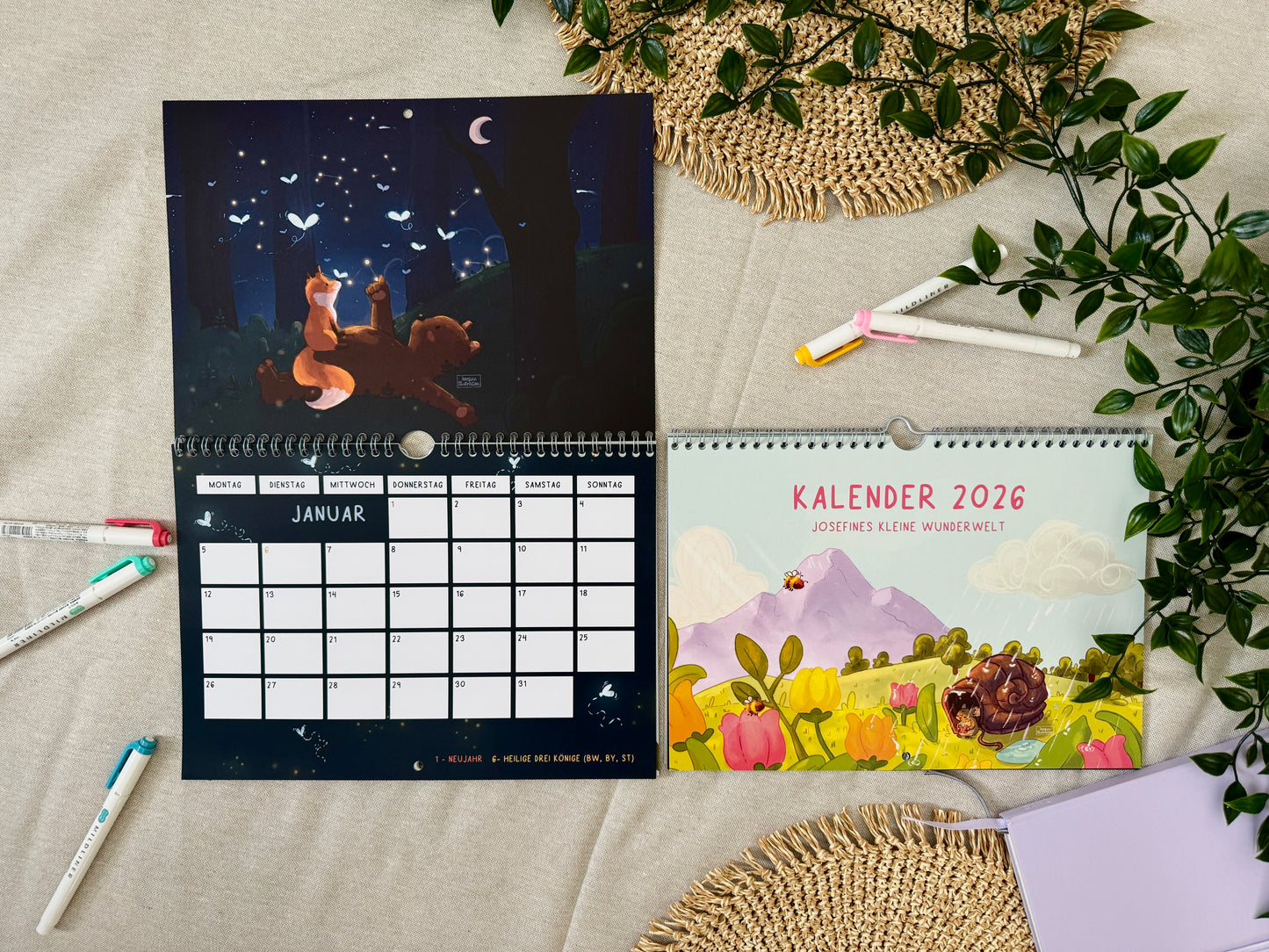 2026 Wandkalender A4 quer - Josefines kleine Wunderwelt