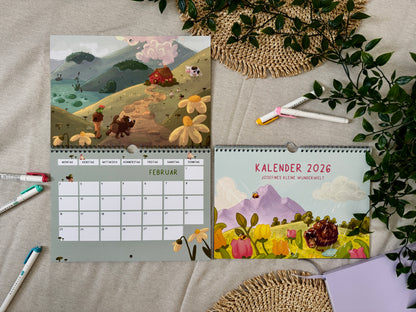 2026 Wandkalender A4 quer - Josefines kleine Wunderwelt