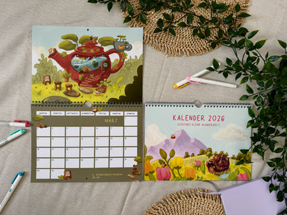 2026 Wandkalender A4 quer - Josefines kleine Wunderwelt