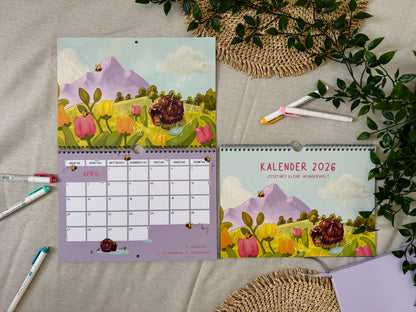2026 Wandkalender A4 quer - Josefines kleine Wunderwelt