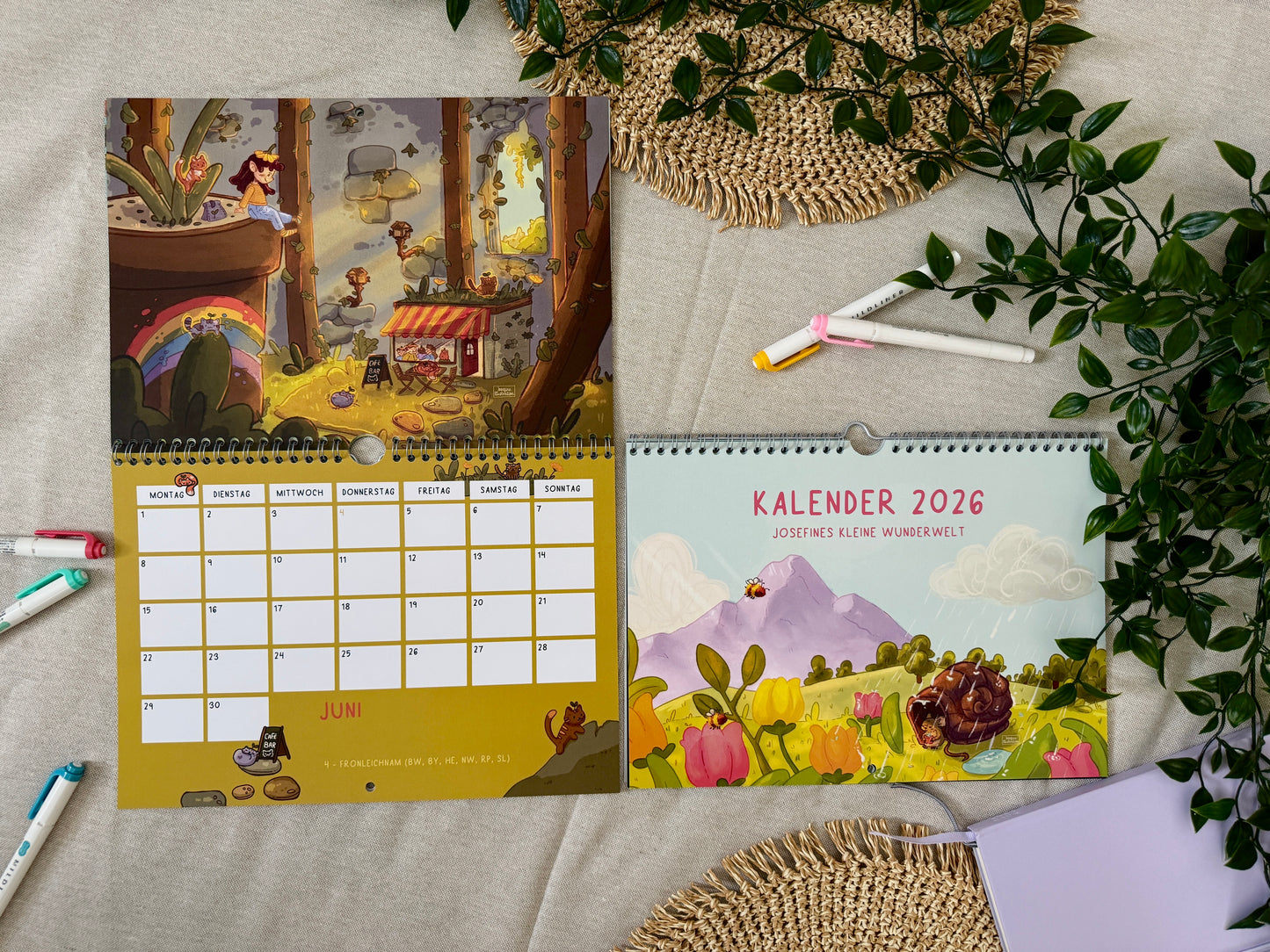 2026 Wandkalender A4 quer - Josefines kleine Wunderwelt