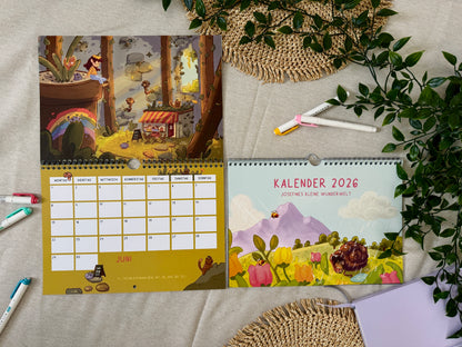 2026 Wandkalender A4 quer - Josefines kleine Wunderwelt