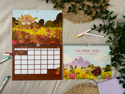 2026 Wandkalender A4 quer - Josefines kleine Wunderwelt