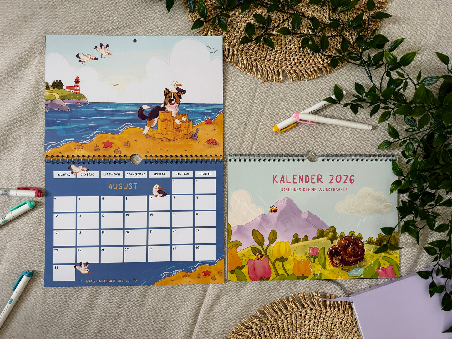 2026 Wandkalender A4 quer - Josefines kleine Wunderwelt