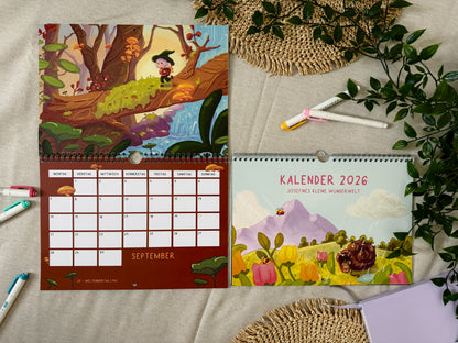 2026 Wandkalender A4 quer - Josefines kleine Wunderwelt