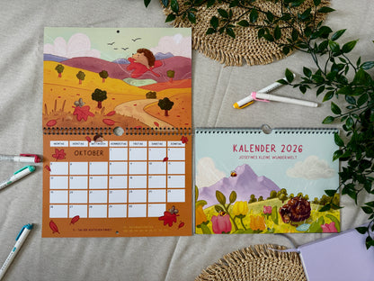 2026 Wandkalender A4 quer - Josefines kleine Wunderwelt