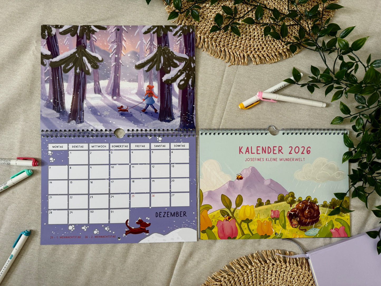 2026 Wandkalender A4 quer - Josefines kleine Wunderwelt