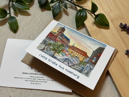 Homburg Marktplatz - Grußkarte