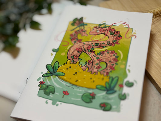 Mia Seerosendrache- Handgemachtes Notizheft 30 Seiten