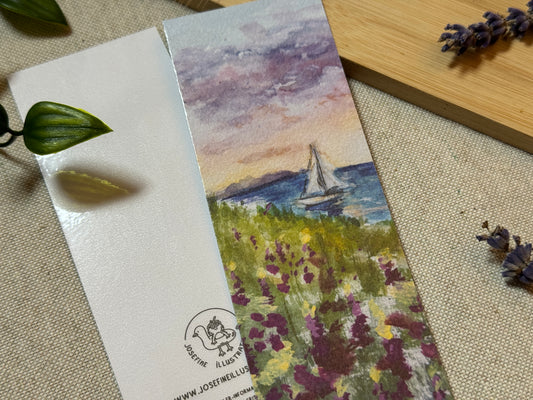 Lavendel Duft am Meer - Aquarell-Optik Lesezeichen