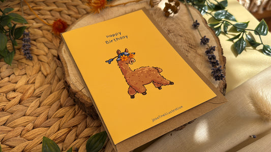 Happy Birthday Lama- A6 Grußkarte