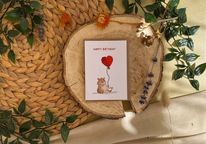 Happy Birthday Hamster - Grußkarte