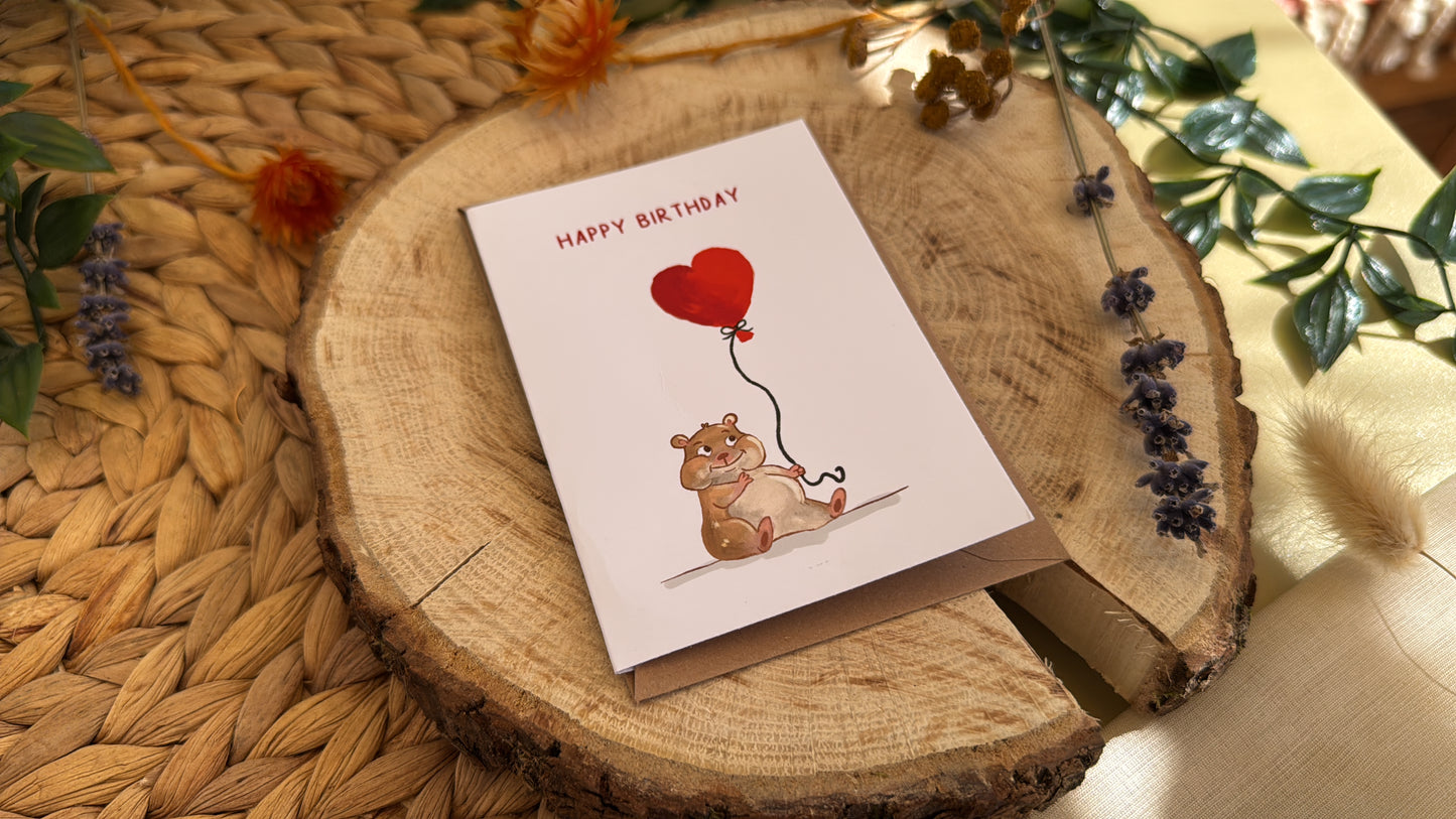 Happy Birthday Hamster - Grußkarte