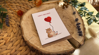 Happy Birthday Hamster - Grußkarte