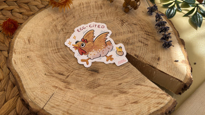 Egg-cited - Süßer Vinyl Sticker