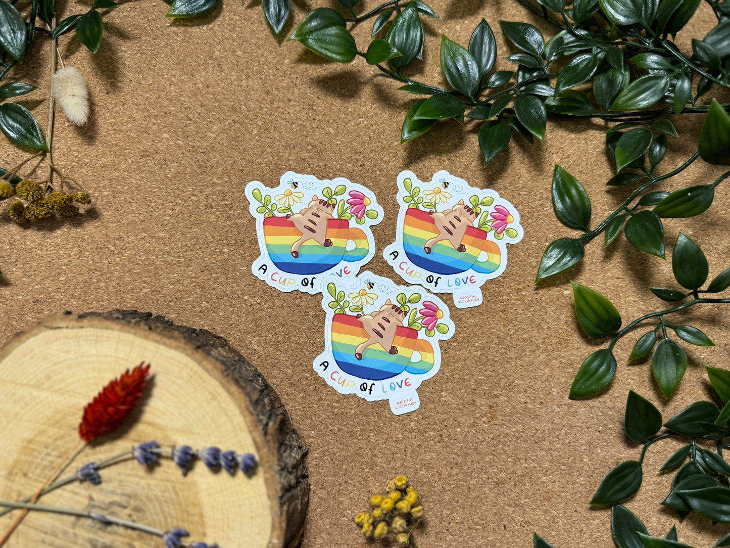MotivationsSticker Regenbogen Tasse