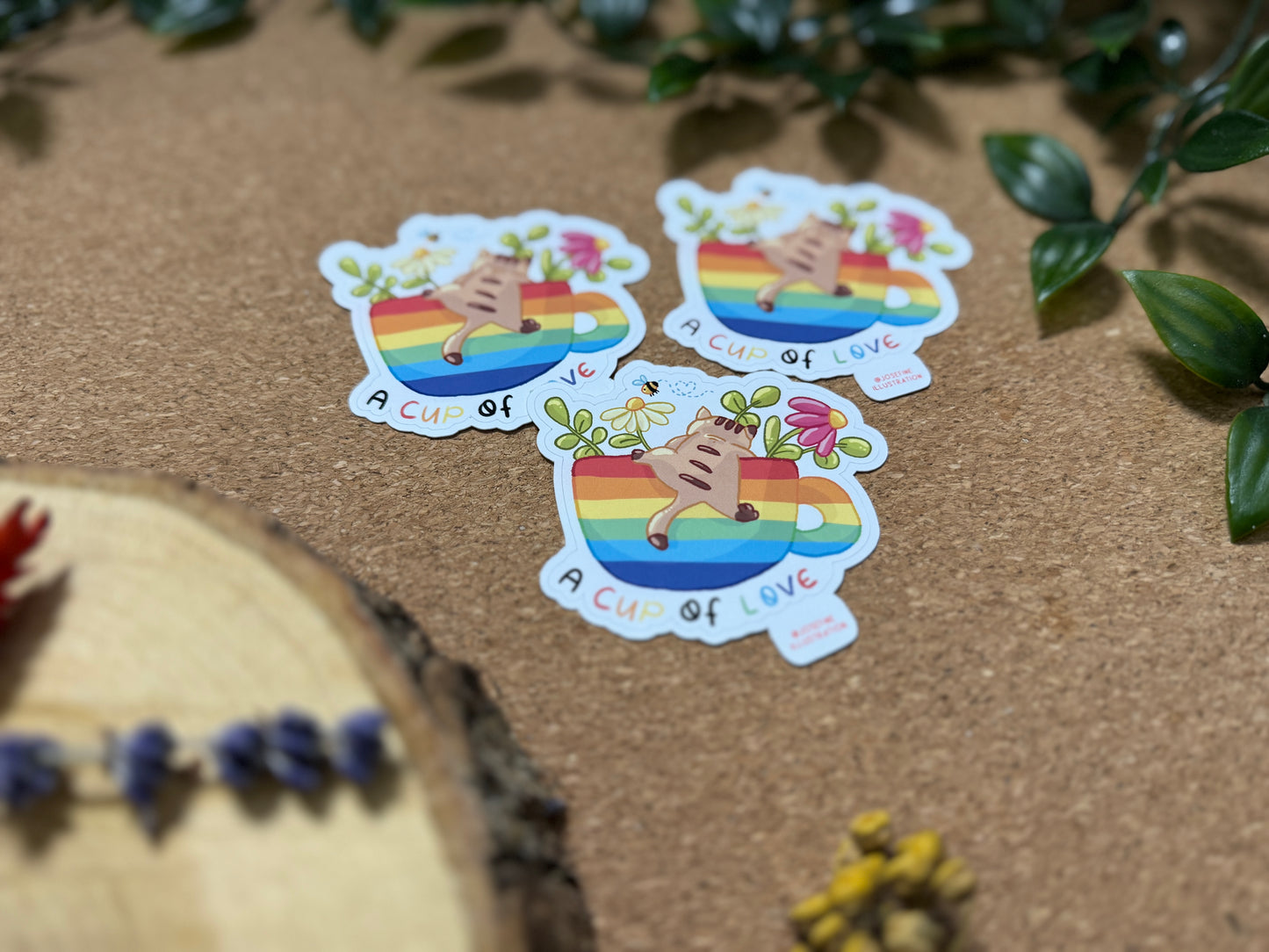 MotivationsSticker Regenbogen Tasse