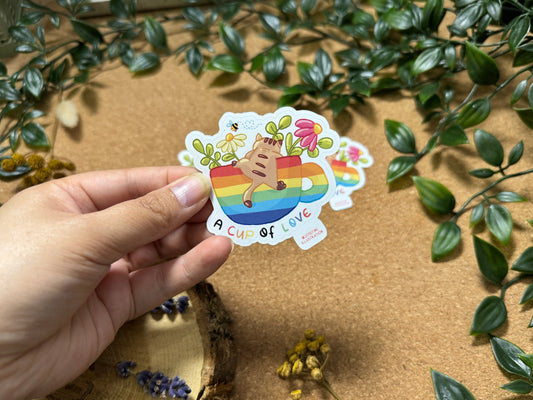 MotivationsSticker Regenbogen Tasse