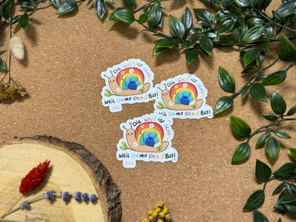 MotivationsSticker Regenbogen Schnecke Rudi
