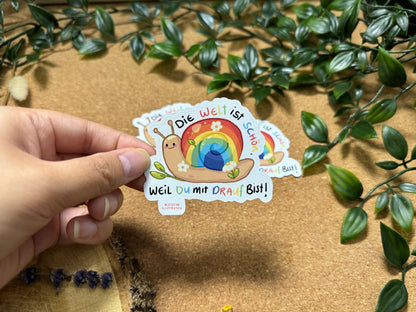 MotivationsSticker Regenbogen Schnecke Rudi