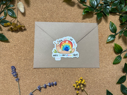 MotivationsSticker Regenbogen Schnecke Rudi